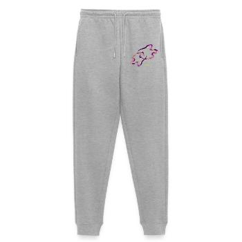 Retro Disco Blob – Neon Abstract Liquid Art - Frauen Premium Bio Jogginghose - Grau meliert - Vorne - Selfina (174cm)