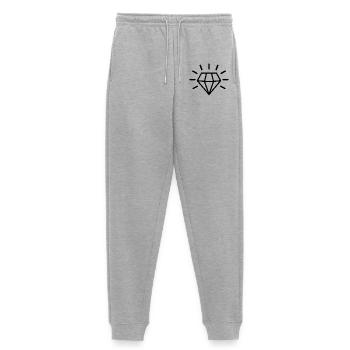 Diamant - Frauen Premium Bio Jogginghose - Grau meliert - Vorne - Selfina (174cm)