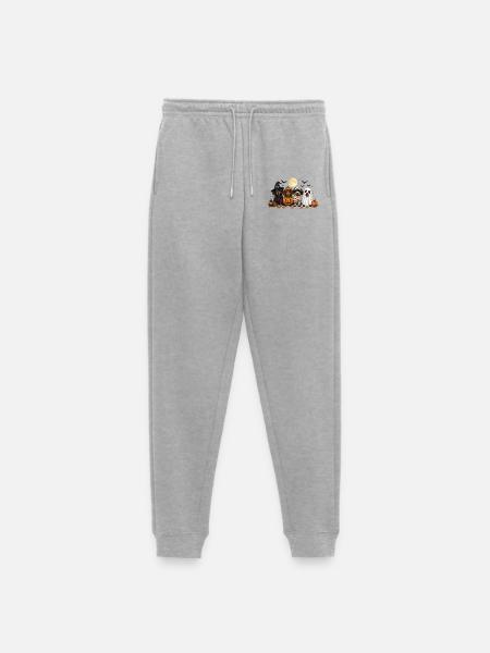 Halloween Dackel Hexe Kürbis Mumie Geist - Frauen Premium Bio Jogginghose - Grau meliert