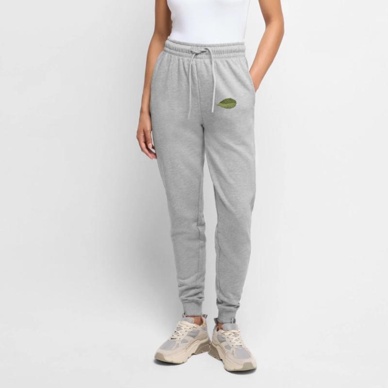 Leaf Structure Olive Green Pattern Women's Premium Organic Joggers