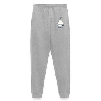 Sail Away Sailing Boat Ocean Minimal Design - Frauen Premium Bio Jogginghose - Grau meliert - Vorne - Selfina (174cm)