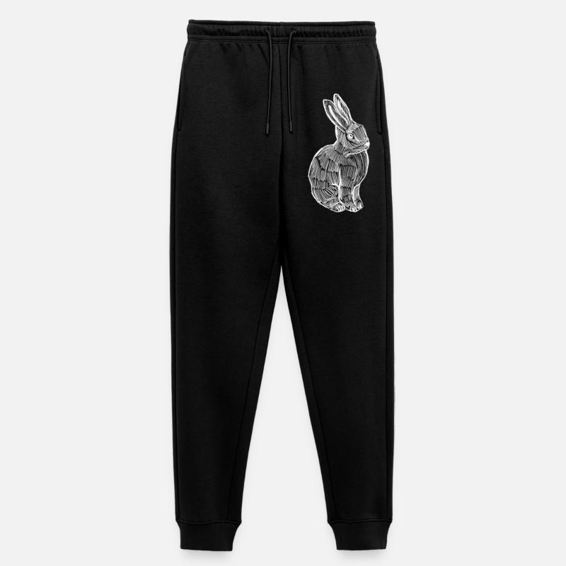 Rabbit Silhouette Spring Print - Women's Premium Organic Joggers - black
