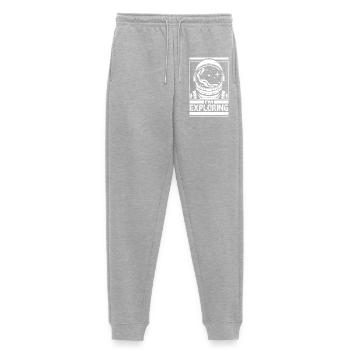 I'm Exploring - Women's Premium Organic Joggers - heather grey - Front - Selfina (174cm)