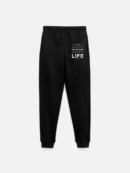 Glücklicher Dackel Lebensfreude - Frauen Premium Bio Jogginghose - Schwarz
