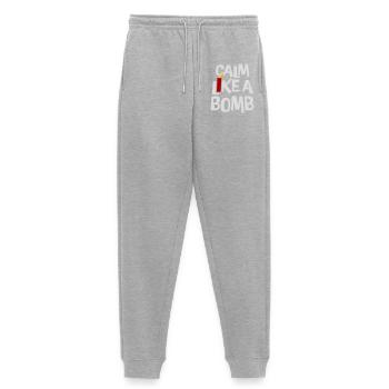 Calm Like Bomb Paradox Ironie Humor Explosiv Witz - Frauen Premium Bio Jogginghose - Grau meliert - Vorne - Selfina (174cm)