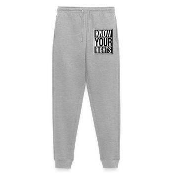 Know Your Rights Activism Justice Freedom - Women's Premium Organic Joggers - heather grey - Front - Selfina (174cm)