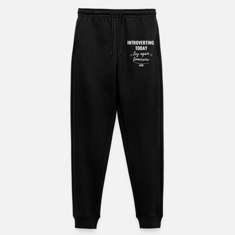 Introverting Today, Try Again Tomorrow - Women's Premium Organic Joggers - black
