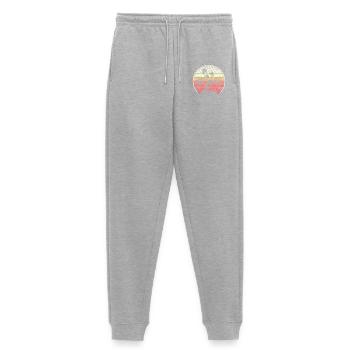 Tropische Sonnenuntergang Palmen Silhouette - Frauen Premium Bio Jogginghose - Grau meliert - Vorne - Selfina (174cm)