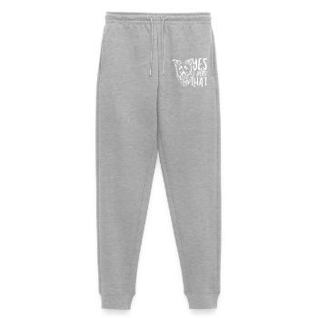 Wolfskopf mit handschriftlichem Text - Frauen Premium Bio Jogginghose - Grau meliert - Vorne - Selfina (174cm)
