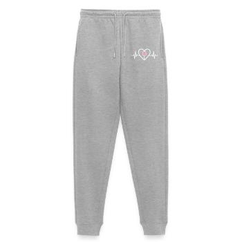 Heart + Rosé Wine – Passion Rosé - Women's Premium Organic Joggers - heather grey - Front - Selfina (174cm)