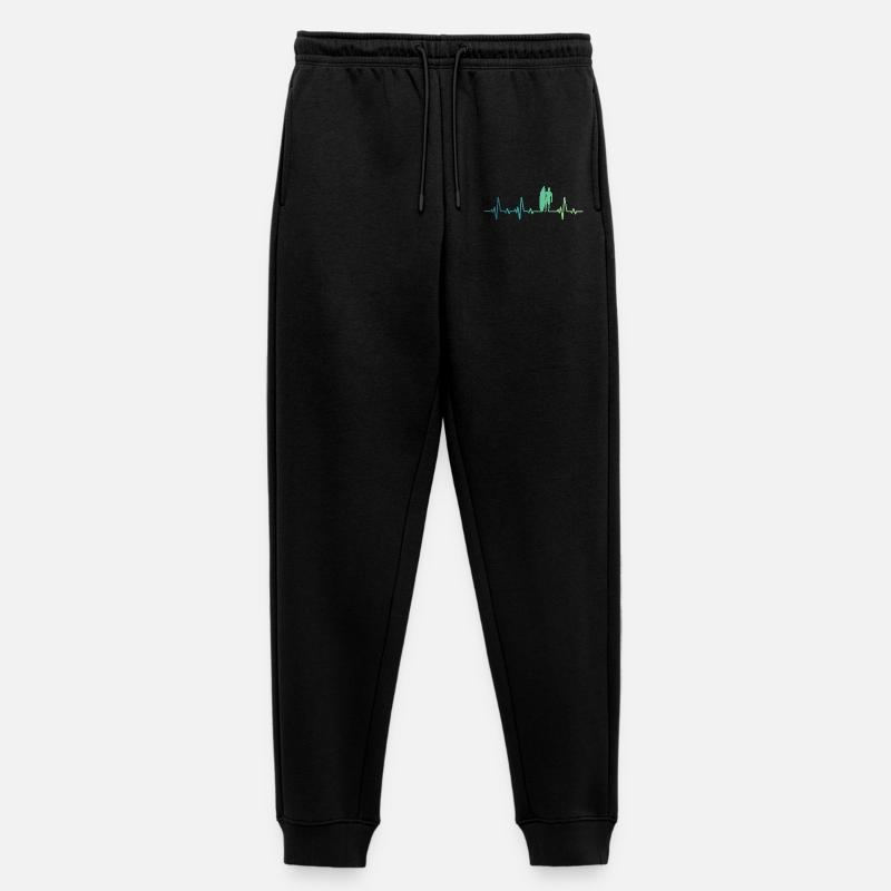 Regalo per surfista con battito cardiaco - Pantaloni da jogging ecologici premium da donna - nero