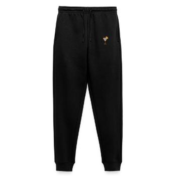 Cocktail orange embroidered - Women's Premium Organic Joggers - black - Front - Selfina (174cm)