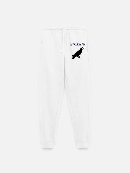 FCAWF Funny Crow Bird Design - Frauen Premium Bio Jogginghose - Weiß