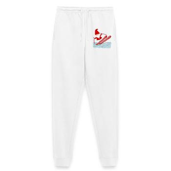Zwerg fährt Ski, alter Skihase, Rot, weiß - Frauen Premium Bio Jogginghose - Weiß - Vorne - AI Model Male 178 dark (178cm)