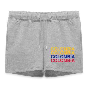 KOLUMBIEN Drapeau colombien - COLOMBIE - Short de survêtement femme premium - gris chiné - Devant - AI Model Female 172 light (172cm)