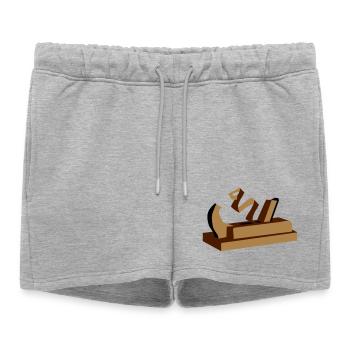 une raboteuse en bois - Short de survêtement femme premium - gris chiné - Devant - AI Model Female 172 light (172cm)
