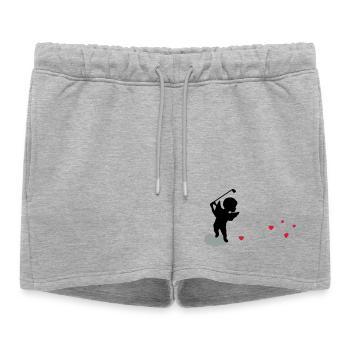 Amor with golf Club - Women’s Premium Organic Sweatshorts - heather grey - Front - AI Model Female 172 light (172cm)