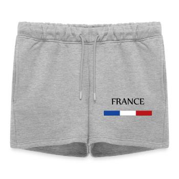 France - Short de survêtement femme premium - gris chiné - Devant - AI Model Female 172 light (172cm)