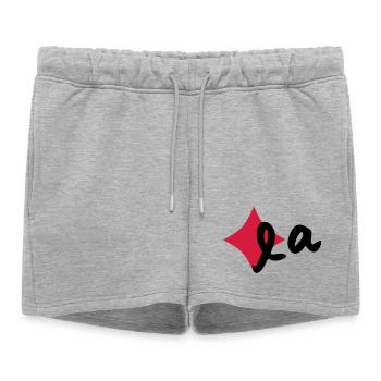 Karola - Short de survêtement femme premium - gris chiné - Devant - AI Model Female 172 light (172cm)