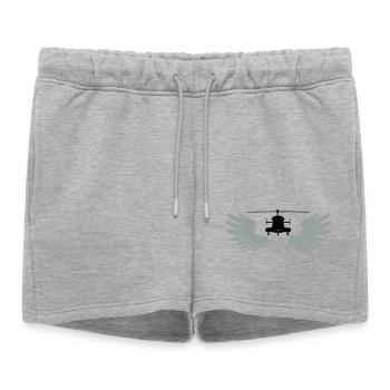 Hélicoptère avec ailes - Short de survêtement femme premium - gris chiné - Devant - AI Model Female 172 light (172cm)