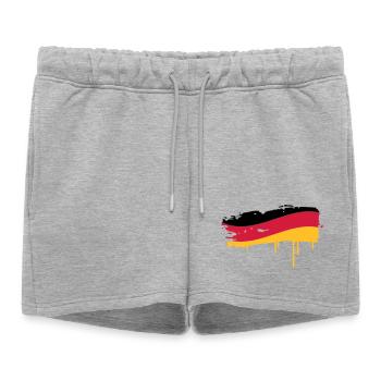 Allemagne flag peint avec un coup de pinceau - Short de survêtement femme premium - gris chiné - Devant - AI Model Female 172 light (172cm)