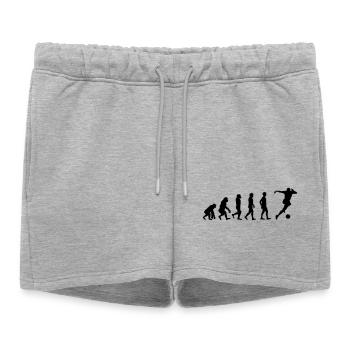 Evolution soccer - Short de survêtement femme premium - gris chiné - Devant - AI Model Female 172 light (172cm)