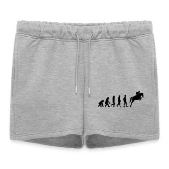 Évolution du cheval - Short de survêtement femme premium - gris chiné - Devant - AI Model Female 172 light (172cm)