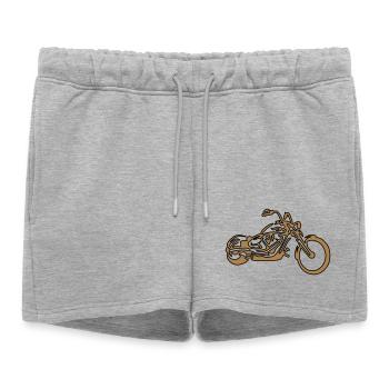 Custom – Chopper Gold Edition - Women’s Premium Organic Sweatshorts - heather grey - Front - AI Model Female 172 light (172cm)