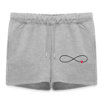coeur Infinity amour sans fin - Short de survêtement femme premium - gris chiné - Devant - AI Model Female 172 light (172cm)
