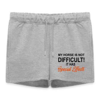 Cheval - Short de survêtement femme premium - gris chiné - Devant - AI Model Female 172 light (172cm)