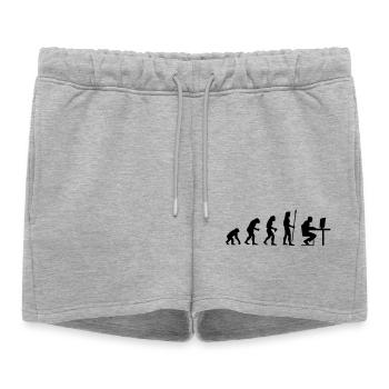 evolution_pc_3 - Short de survêtement femme premium - gris chiné - Devant - AI Model Female 172 light (172cm)