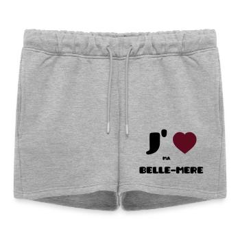 J'aime ma belle-mère (V) - Short de survêtement femme premium - gris chiné - Devant - AI Model Female 172 light (172cm)