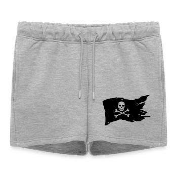 Pirat - Short de survêtement femme premium - gris chiné - Devant - AI Model Female 172 light (172cm)