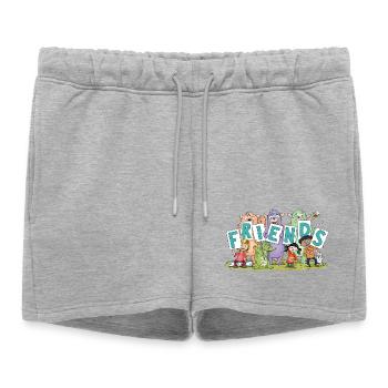 amis - Short de survêtement femme premium - gris chiné - Devant - AI Model Female 172 light (172cm)