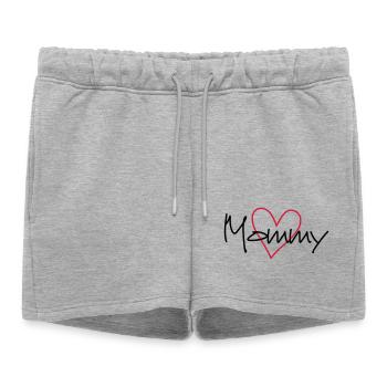 Mommy coeur cadeau de partenaire look - Short de survêtement femme premium - gris chiné - Devant - AI Model Female 172 light (172cm)