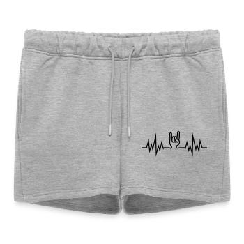 heavy_metal_hand - Women’s Premium Organic Sweatshorts - heather grey - Front - AI Model Female 172 light (172cm)