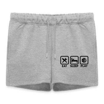 Mangez le sommeil joue au basket - Short de survêtement femme premium - gris chiné - Devant - AI Model Female 172 light (172cm)