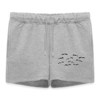 Oiseaux - Short de survêtement femme premium - gris chiné - Devant - AI Model Female 172 light (172cm)