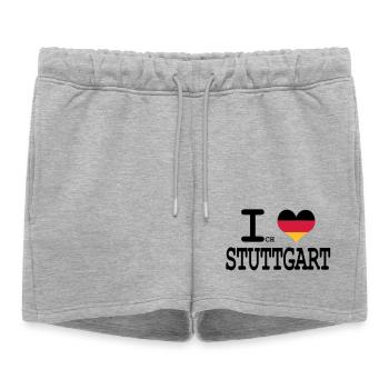 J'aime Stuttgart - Short de survêtement femme premium - gris chiné - Devant - AI Model Female 172 light (172cm)