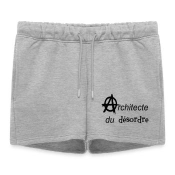 tee shirt anarchie architecte du désordre tote bag - Short de survêtement femme premium - gris chiné - Devant - AI Model Female 172 light (172cm)