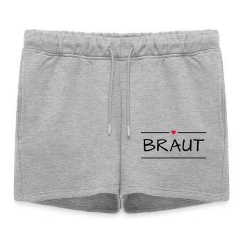Fille de garçon - Short de survêtement femme premium - gris chiné - Devant - AI Model Female 172 light (172cm)