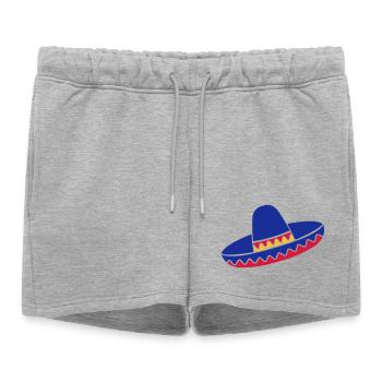 Sombrero Azul de Fiesta - Short de survêtement femme premium - gris chiné - Devant - AI Model Female 172 light (172cm)
