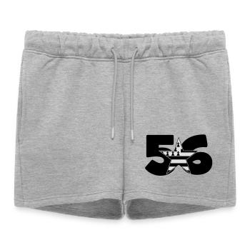 Brittany: 56! - Women’s Premium Organic Sweatshorts - heather grey - Front - AI Model Female 172 light (172cm)