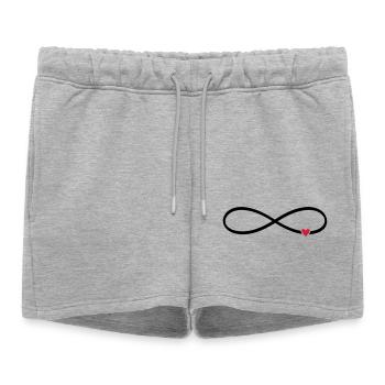 Signe infini coeur cadeau d'amour - Short de survêtement femme premium - gris chiné - Devant - AI Model Female 172 light (172cm)