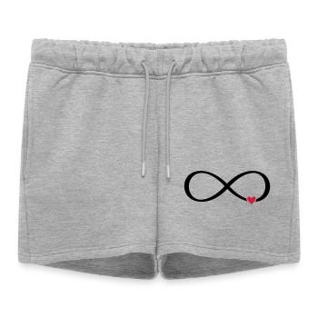Signe infini coeur cadeau d'amour - Short de survêtement femme premium - gris chiné - Devant - AI Model Female 172 light (172cm)