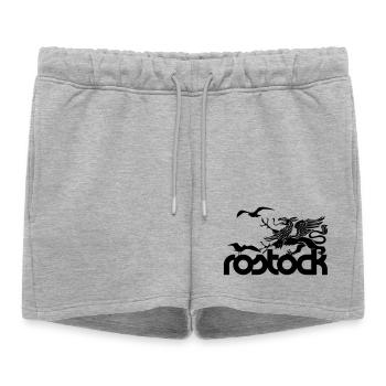 Rostock - Griffon et Seagulls - Short de survêtement femme premium - gris chiné - Devant - AI Model Female 172 light (172cm)