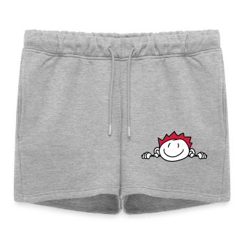cache mur mur face face tête enfant peint kri - Short de survêtement femme premium - gris chiné - Devant - AI Model Female 172 light (172cm)