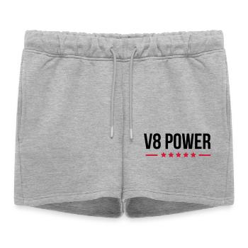 V8 Power - Short de survêtement femme premium - gris chiné - Devant - AI Model Female 172 light (172cm)