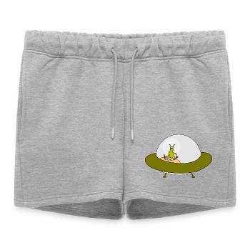 Motif d’amitié OVNI extraterrestre - Short de survêtement femme premium - gris chiné - Devant - AI Model Female 172 light (172cm)