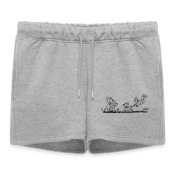 Walking The Dog - Short de survêtement femme premium - gris chiné - Devant - AI Model Female 172 light (172cm)
